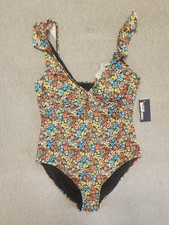 Lands' End Other - Lands’ End Women’s Floral Print Full‑Coverage Ruffle One‑Piece Swimsuit – Multi